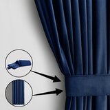 AmeliaHome Curtain VELVET color indigo style classic tape type of material - textiles velvet 140x270 | shoptok.hr