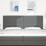 vidaXL LED uzglavlje s linijama dizajna tamno sivo 100 cm tkanina | shoptok.hr
