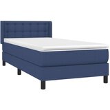  Box spring postelja z vzmetnico modra 100x200 cm blago | Shoptok.si