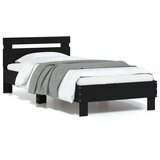 vidaXL Okvir za krevet s uzglavljem i LED svjetlima crni 75x190 cm Cijene