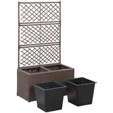  Sadilica s rešetkom i 2 posude 58x30x107 cm od poliratana smeđa | shoptok.hr
