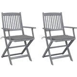 Maison Chic Zložljivi Vrtni Stoli - Stol za vrti 2 kosa z blazinami trden akacijev les JS2748, (21876628) | Shoptok.si