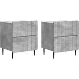  Noćni ormar s ladicama 2 pcs Betonska siva 43 x 34,5 x 49,5 cm | shoptok.hr