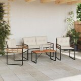  Set vanjskog namještaja s jastukom 4 pcs Krema | shoptok.hr