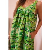 Kesi Włoski Women's dress with straps and a wide hem bright green | Shoptok.si