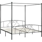  Okvir za krevet s nadstrešnicom sivi metalni 180 x 200 cm | shoptok.hr