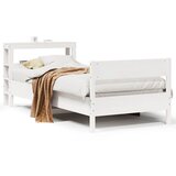 Maison Chic Posteljni okvir - Enojna postelja - Postelja za odrasle brez vzmetnice bel 90x200 cm trdna borovina-J7021, (21761686) | Shoptok.si