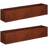 Vrtna saksija 2 kom. Rđa 100 x 20 x 20 cm Otporni čelik | shoptok.hr