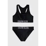 Calvin Klein Jeans Dvodelne otroške kopalke črna barva