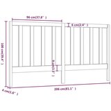  Posteljno vzglavje 206x4x100 cm trdna borovina, (20648136) | Shoptok.si