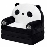 Panda 2in1 Children's Soft Sofa Armchair/Lounge Chair Black and White | Shoptok.si