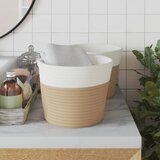  Košare za pohranu 2 kom bež-bijele Ø 24 x 18 cm pamučne | shoptok.hr