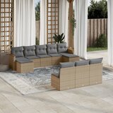 vidaXL 10-dijelni set vrtnih sofa s jastucima bež od poliratana | shoptok.hr