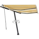  Ročno zložljiva tenda z LED lučkami 300x250 cm rumena in bela, (20729034) | Shoptok.si
