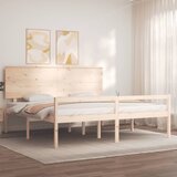  Krevet za starije s uzglavljem 200x200 cm od masivnog drva | shoptok.hr
