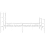 vidaXL Kovinski posteljni okvir z vzglavjem in vznožjem bel 193x203 cm, (21007075) | Shoptok.si
