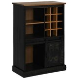  Vinska omara HALDEN s stojali za vino in drsnimi vrati Črni bor, (22136044) | Shoptok.si