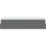 vidaXL Otomanski posteljni okvir z vzmetnico siv 90x200 cm blago | Shoptok.si