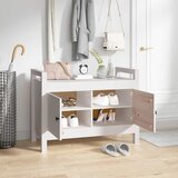  Klupa za hodnik bijela 80 x 40 x 60 cm od masivne borovine | shoptok.hr