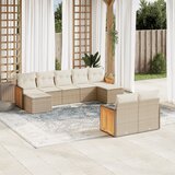 Maison Chic Seti vrtnega pohištva - Vrtna garnitura 9-delna z blazinami bež poli ratan, (21796920) | Shoptok.si