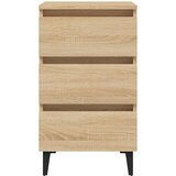  Noćni ormarić s metalnim nogama boja hrasta 40 x 35 x 69 cm | shoptok.hr
