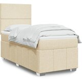  Krevet s oprugama i madracem krem 90 x 200 cm od tkanine | shoptok.hr