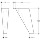  Poliplast nogarica za namještaj 36 x 35 x 12 cm 737 | Eponuda.ba