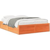  The Living Store Posteljni okvir brez vzmetnice voščeno rjav 140x190 cm borovina - Posteljni Okvir, (21525748) | Shoptok.si