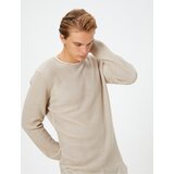 Koton Knitwear Sweater Crew Neck Textured Slim Fit Long Sleeved cene