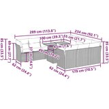  Vrtna garnitura - 11-dijelni set vrtnih sofa od poliratana s jastucima crni - Crna 1 | shoptok.hr