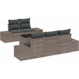  Sjedeća garnitura za vrt 6 kom. Siva poliratan 239 x 62 x 69 cm | shoptok.hr