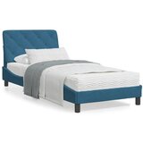 vidaXL Postelja z vzmetnico modra 90x200 cm žamet Cene
