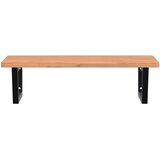  Zidna polica za umivaonik od čelika i masivne bukovine Smeđa 80 x 55 x 2.5 cm | Shoptok.si