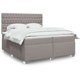  Krevet s oprugama i madracem smeđesivi 200x200 cm od tkanine | shoptok.hr
