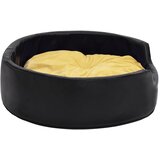  Krevet za pse crno-žuti 99 x 89 x 21 cm od pliša i umjetne kože | shoptok.hr