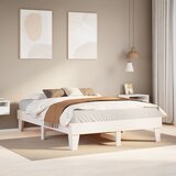 Maison Chic Posteljni okvir - Dvoposteljna postelja - Zakonska postelja brez vzmetnice bel 150x200 cm trdna borovina-J11503, (21774657) | Shoptok.si