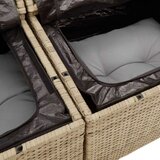  6-delni vrtni sedežni set z blazinami bež poli rattan akacija, (22091372) | Shoptok.si