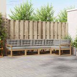  Set vanjskih sofa 4 kom. Bijela i svjetlosiva Poliester Smeđa 327 x 168,5 x 73 cm | shoptok.hr