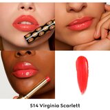 Gucci Beauty Rouge de Beauté Brillant vlažilna šminka odtenek 514 Virginia Scarlett 1.8 g | Shoptok.si