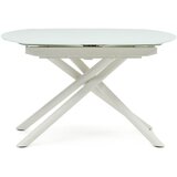Kave Home Bijeli proširiv blagovaonski stol sa staklenom pločom stola 100x130 cm Yodalia – | shoptok.hr