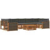vidaXL Zunanja garnitura za sedenje 8 pcs Naravna in antracitna, (5000272372) | Shoptok.si