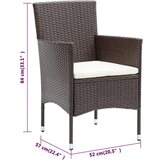  Vrtni jedilni stoli 2 kosa poli ratan rjavi | Shoptok.si
