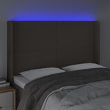 LED uzglavlje smeđesivo 147 x 16 x 118/128 cm od tkanine | Eponuda.com