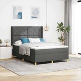 vidaXL Box Spring Postelja z Blazino Temno Siva 140x190 cm Tkanina, (22050321) | Shoptok.si