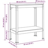  Radne klupe s policom Crna 81 x 41 x 145 cm Konstruirano drvo | shoptok.hr