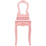 vidaXL Mizica za ličenje s stolčkom roza 50x59x136 cm les pavlovnije | Shoptok.si