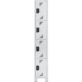 eurokraft pro Omara s predelki z zaklepanjem, višina predelka 418 mm, VxŠxG 1800 x 300 x 500 mm, 4 predelki, cela svetlo siva | Shoptok.si