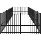  Zunanji pasji boks jeklo 15,02 m² - - črna - 92.65 - 776 x 193.5 x 100 cm - | Shoptok.si