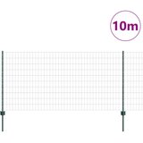 vidaXL Euro Fence z 5 U stebrički Zelena 1x10 m Jeklo | Shoptok.si