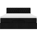 Otomanski krevet s madracem crni 140x190cm od tkanine | shoptok.hr